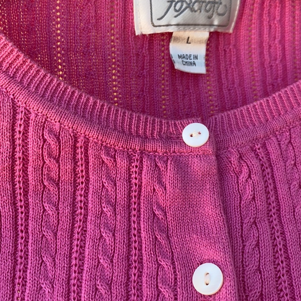 FOXCROFT Pink Button Down Supima Cardigan Sweater - Picture 11 of 16
